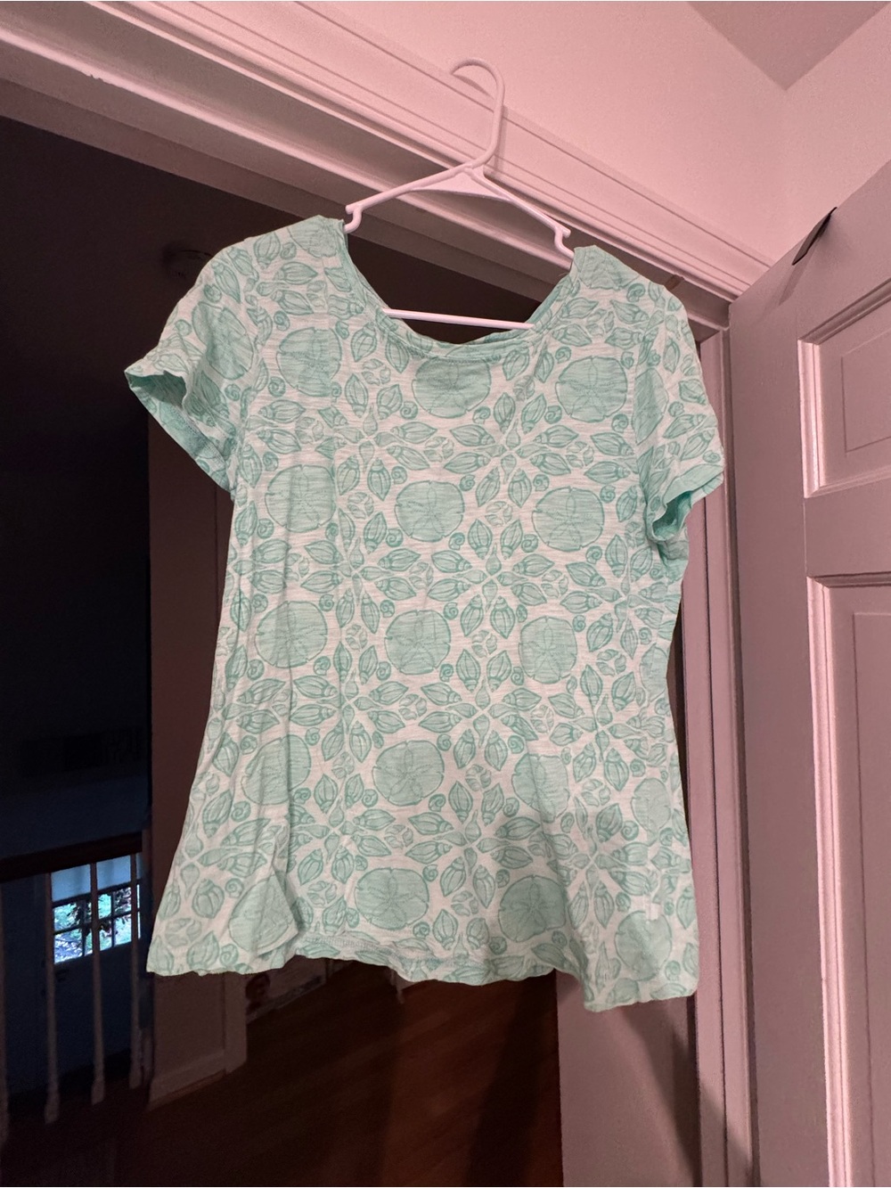 Vineyard Vines Mint Green Short Sleeve Leaf Print Tee